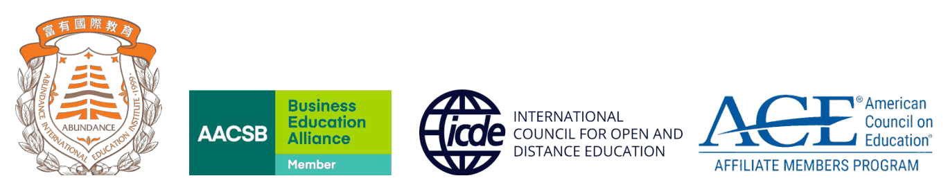 富有国际教育 · AACSB Business Education Alliance Member · EFMD EQUIS · ICDE · ACE American Council on Education